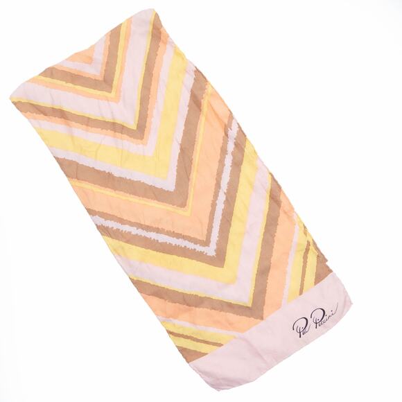 Pia Piccini 100% Silk Rectangular Pink Chevron Scarf - Picture 2 of 7